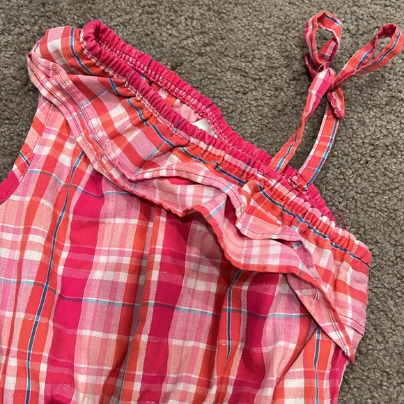 Pink Striped Ruffled Romper - Picture 2 of 4